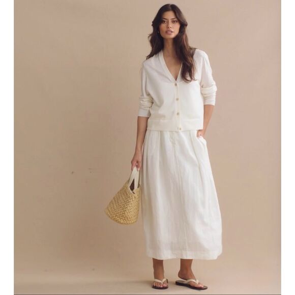 Jenni Kayne Annabel Linen Midi Skirt S - Picture 1 of 10